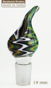 t1005 multi coloured glass cone 19mm