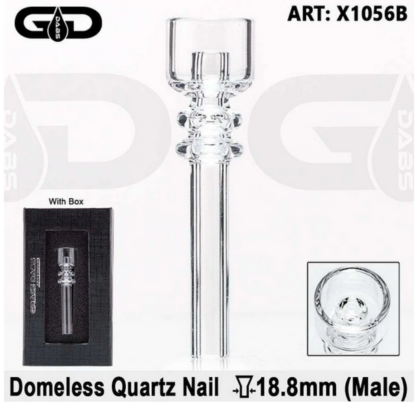x1056b Domeless Quartz Nail for Oil Bongs 18.8mm Male