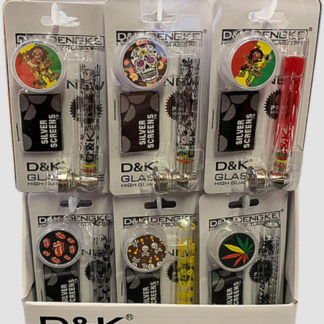 dk glass pipe and plastic grinder set