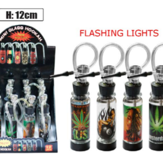 t897 mini glass hookah assorted designs flashing lights