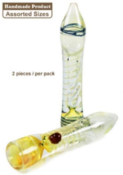 3gp68 glass chillium pipe 2 pieces in pack