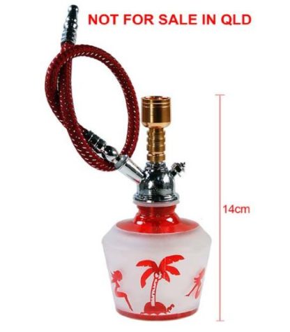 a229 mini hookah with sexy girl on island red 14cm