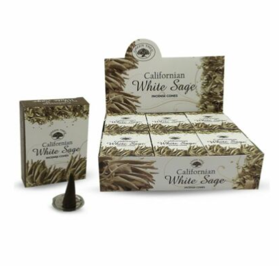 Green Tree California White Sage Incense Cone – 120 Cones – 12 Boxes