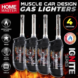 Lighter Gas Compact Kitchen & Barbeque Refillable – Assorted Muscle Car Designs