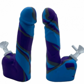 Small Blue And Black Penis Silicone Waterpipe G1408