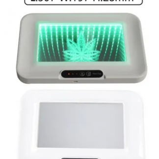 T1100 Rolling Tray With Backlight Leaf Design White 307mm X 197mm