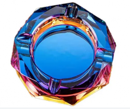 Crystal Cut Rainbow Glass Ashtray ASH202
