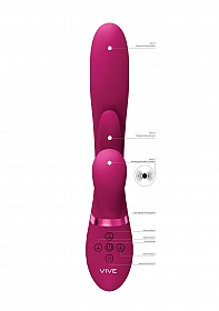 Kura – Thrusting GSpot, Flapper, PulseWave Clit Stimulator – Pink VIVE052PNKb