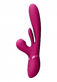 Kura – Thrusting GSpot, Flapper, PulseWave Clit Stimulator – Pink VIVE052PNKk