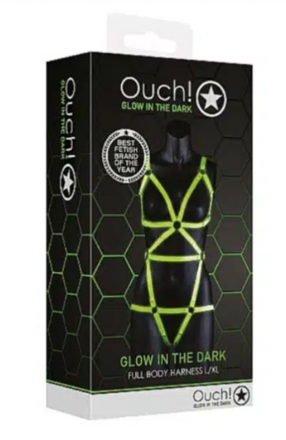 OU734GLOSM Ouch! Glow In The Dark Full Body Harness