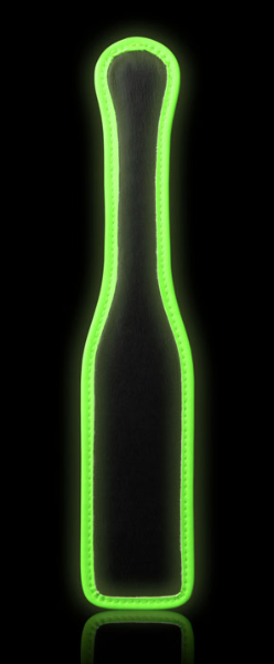 Ouch Glow In The Dark – Bonded Leather Paddle (Glow In The Dark Green)