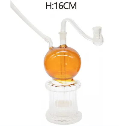G65A Mini Glass Tobacco Pipe Orange 16cm