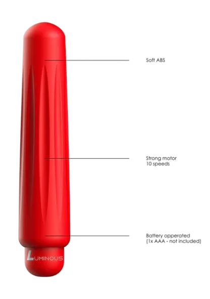 LUM011RED-Delia – ABS Bullet With Silicone Sleeve – 10-Speeds – Red6