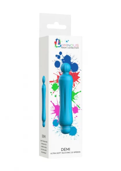 LUM013TUR-Demi – ABS Bullet With Silicone Sleeve – 10-Speeds – Turquoise