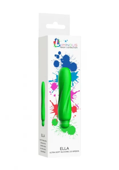 LUM014GRN-Ella – ABS Bullet With Silicone Sleeve – 10-Speeds – Green