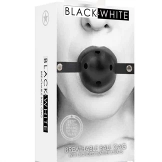 OU673BLK-Breathable Ball Gag – With Bonded Leather Straps