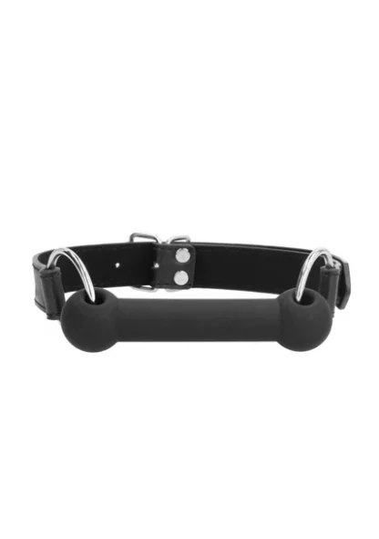 OU678BLK-Silicone Bit Gag with adjustable Bonded Leather Strap2