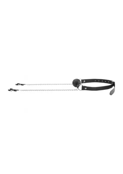 OU680BLK-Breathable Ball Gag With Nipple Clamps3